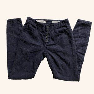 Pilcro charcoal gray flower textured pants size 25